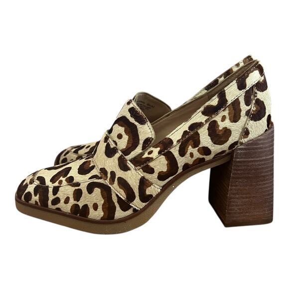 Steve Madden Ezerna Leopard Print Block Heel Loafer Pumps Size 9 - Picture 2 of 13